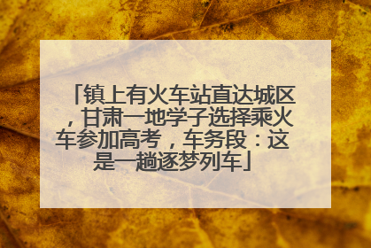镇上有火车站直达城区，甘肃一地学子选择乘火车参加高考，车务段：这是一趟逐梦列车