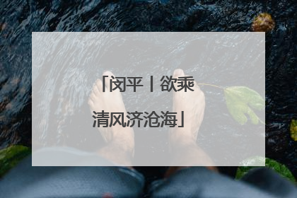 闵平丨欲乘清风济沧海