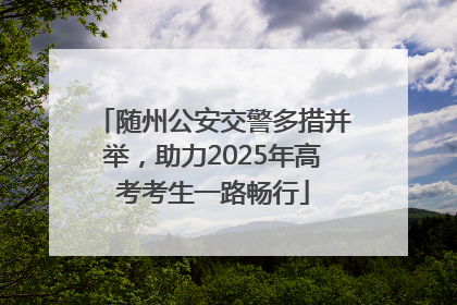 随州公安交警多措并举，助力2025年高考考生一路畅行