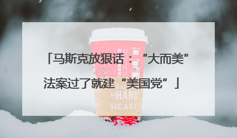 马斯克放狠话：“大而美”法案过了就建“美国党”