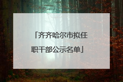 齐齐哈尔市拟任职干部公示名单