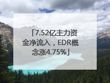 7.52亿主力资金净流入，EDR概念涨4.75%