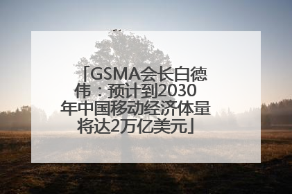GSMA会长白德伟：预计到2030年中国移动经济体量将达2万亿美元